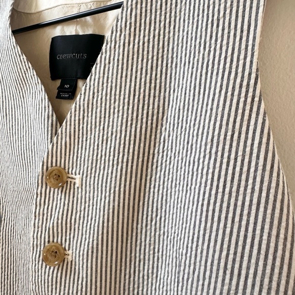 crewcuts j. Crew boys classic suit vest cotton seeksucker 10 - Picture 3 of 5